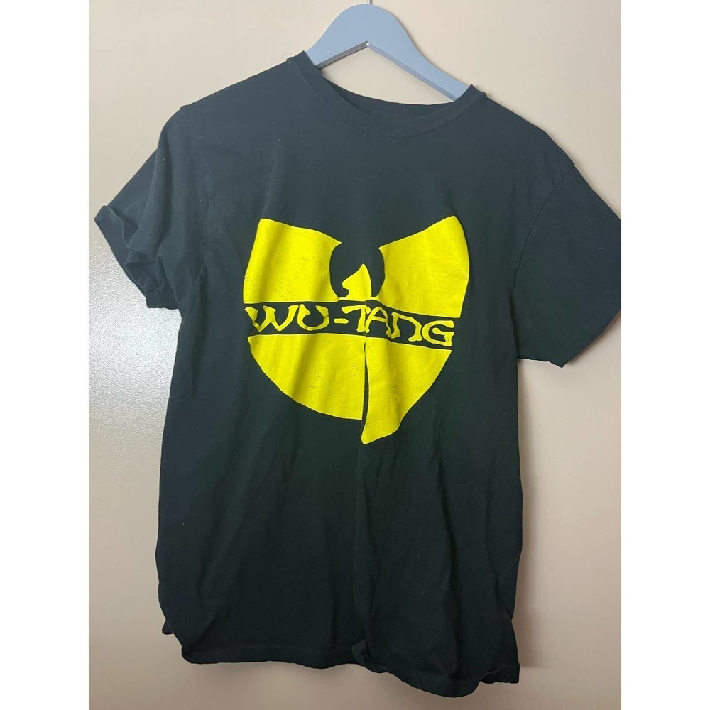 Wu-Tang Clan Rap T Shirt Size L Black Big Graphic Logo Music
